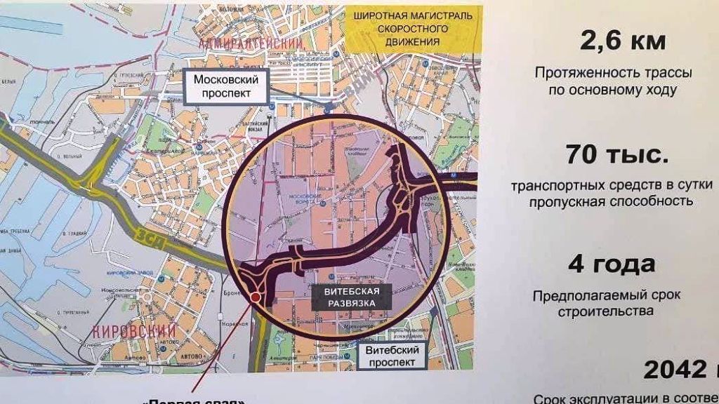 Питер получит 3 млрд рублей на строительство Витебской развязки