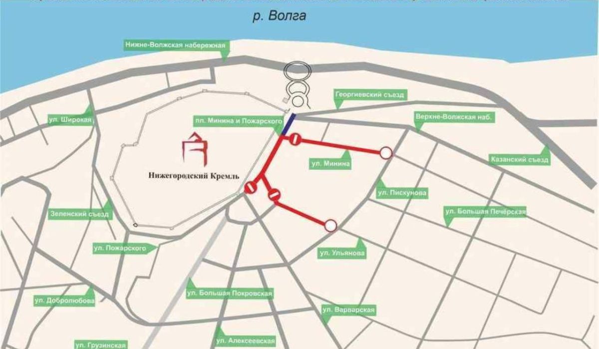Площадь Минина и Пожарского в Нижнем Новгороде перекроют с 11 по 17 августа